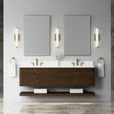Allamari 72" Double Vanity, Sable w/ 3 CM White Zeus Silestone Top