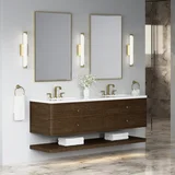 Allamari 72" Double Vanity, Sable w/ 3 CM White Zeus Silestone Top