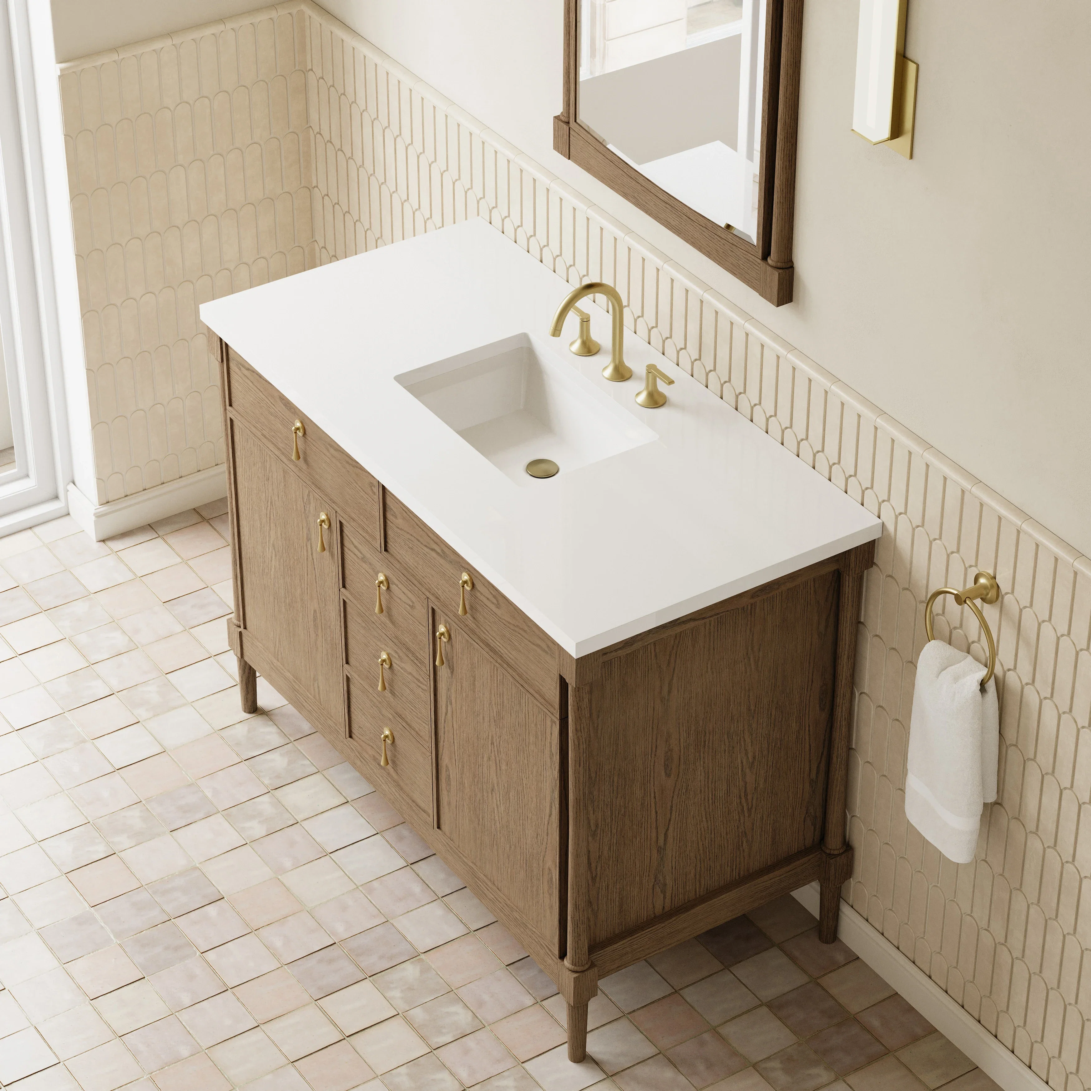 Kinnsden 26" Mirror, Weathered Oak