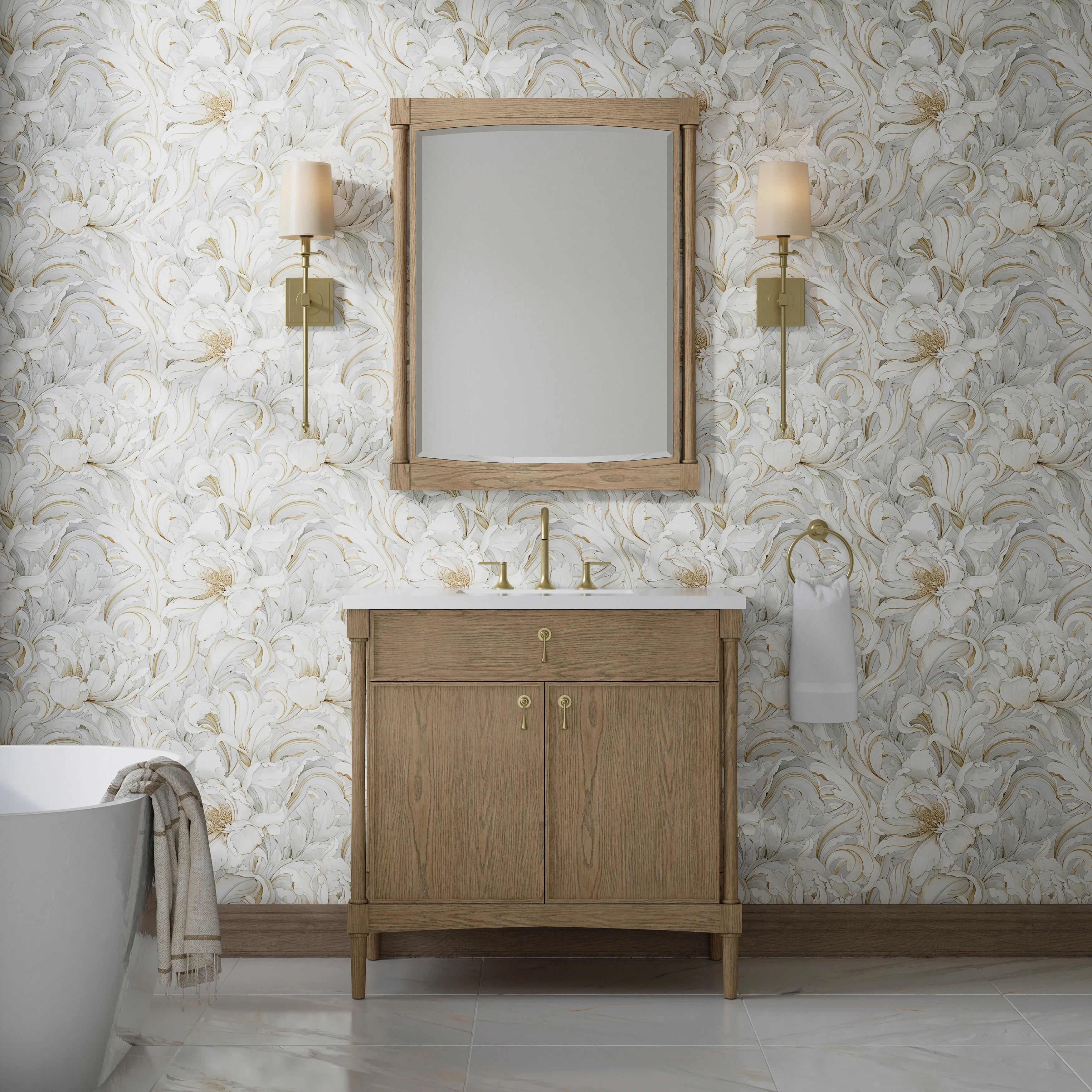 Kinnsden 30" Mirror, Weathered Oak