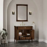 Kinnsden 36" Single Vanity, Sable Oak w/ 3 CM Carrara Marble Top