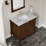 Kinnsden 36" Single Vanity, Sable Oak w/ 3 CM Carrara Marble Top