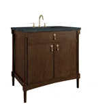 Kinnsden 36" Single Vanity, Sable Oak w/ 3 CM Charcoal Soapstone Silestone Top