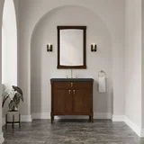 Kinnsden 36" Single Vanity, Sable Oak w/ 3 CM Charcoal Soapstone Silestone Top