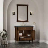Kinnsden 36" Single Vanity, Sable Oak w/ 3 CM Charcoal Soapstone Silestone Top