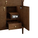 Kinnsden 36" Single Vanity, Sable Oak w/ 3 CM Eternal Jasmine Pearl Silestone Top