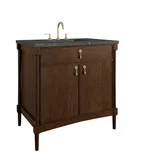 Kinnsden 36" Single Vanity, Sable Oak w/ 3 CM Parisien Bleu Silestone Top