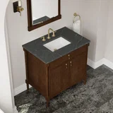 Kinnsden 36" Single Vanity, Sable Oak w/ 3 CM Parisien Bleu Silestone Top