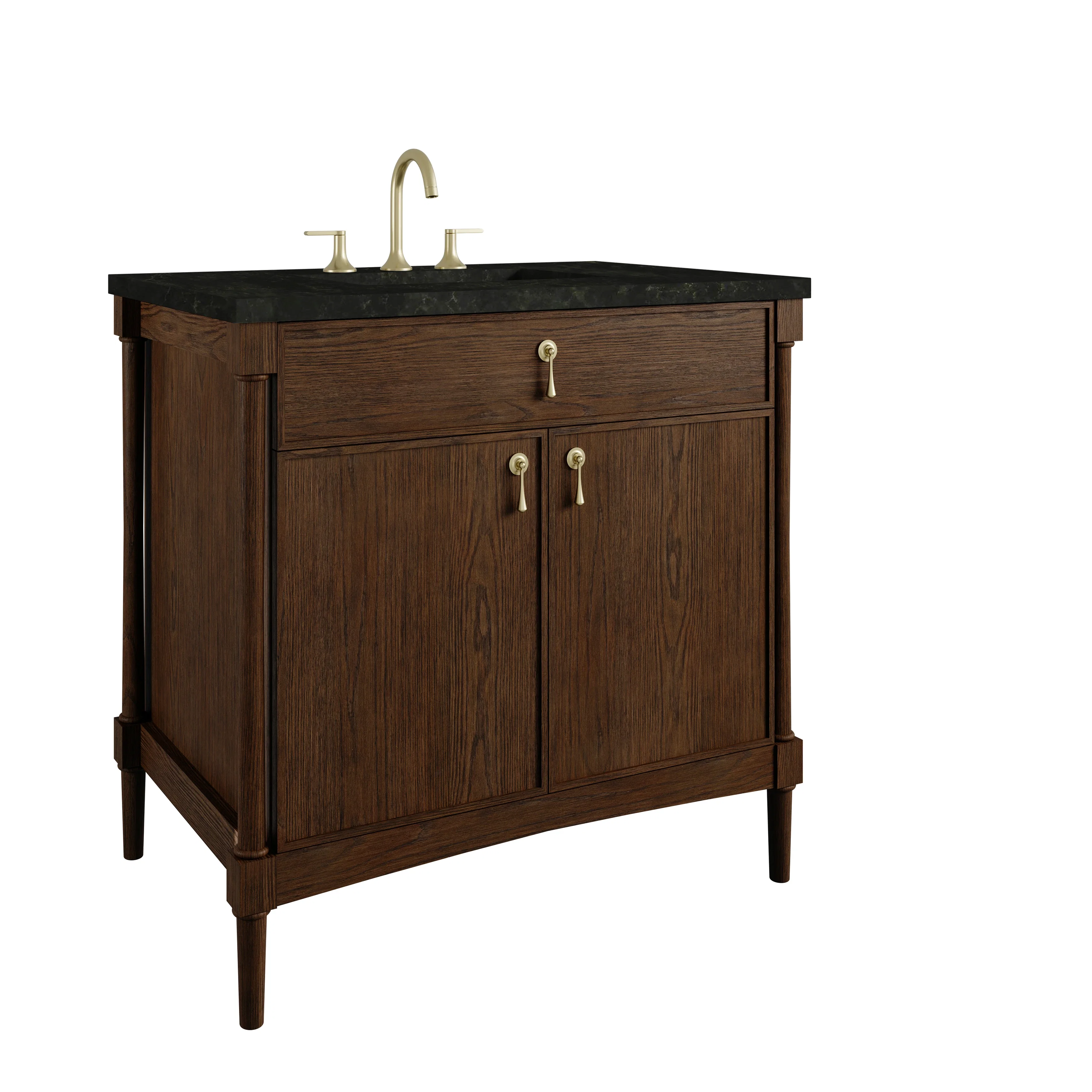 Kinnsden 36" Single Vanity, Sable Oak w/ 3 CM Phantome Eclos Top