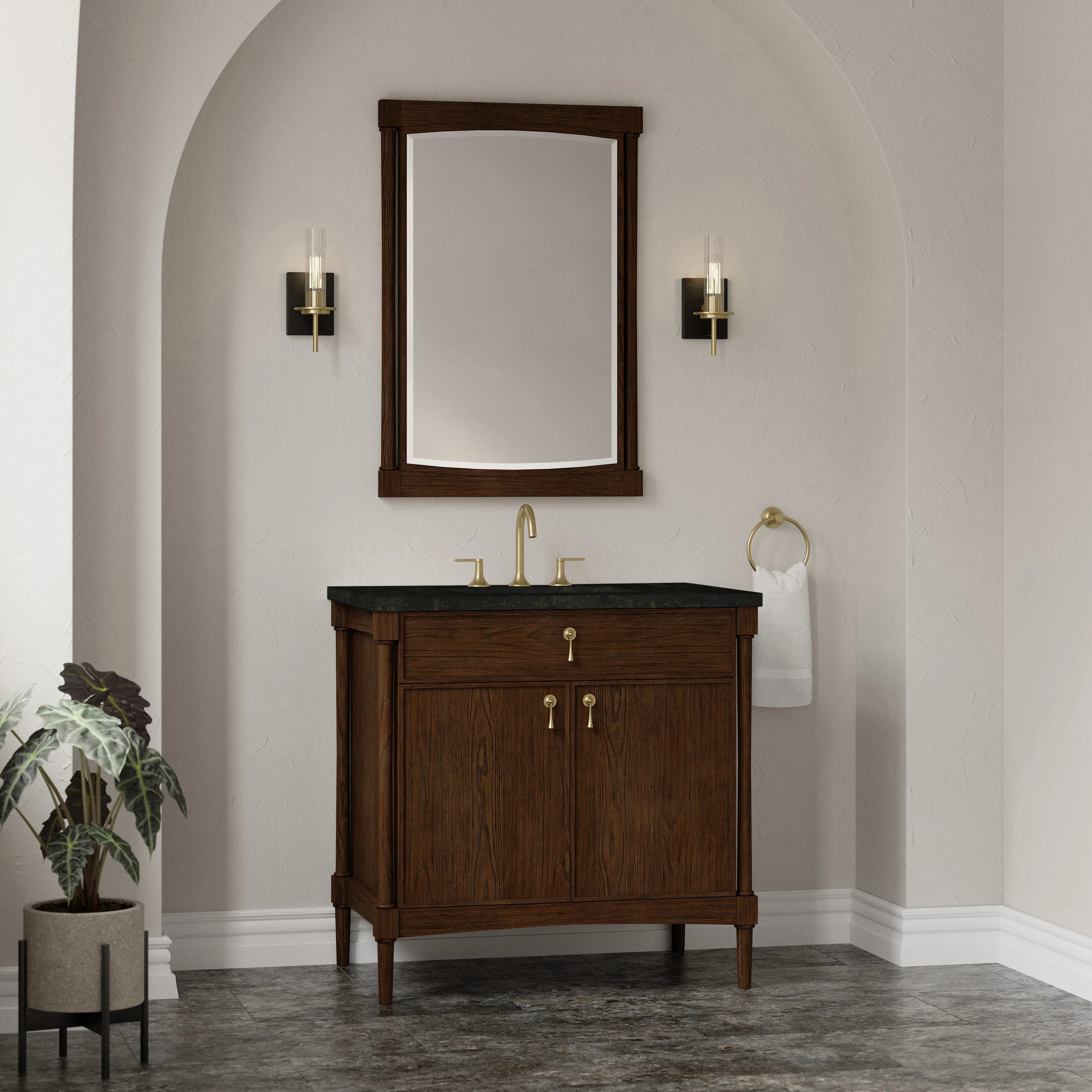 Kinnsden 36" Single Vanity, Sable Oak w/ 3 CM Phantome Eclos Top