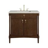 Kinnsden 36" Single Vanity, Sable Oak w/ 3 CM Siberian Silestone Top
