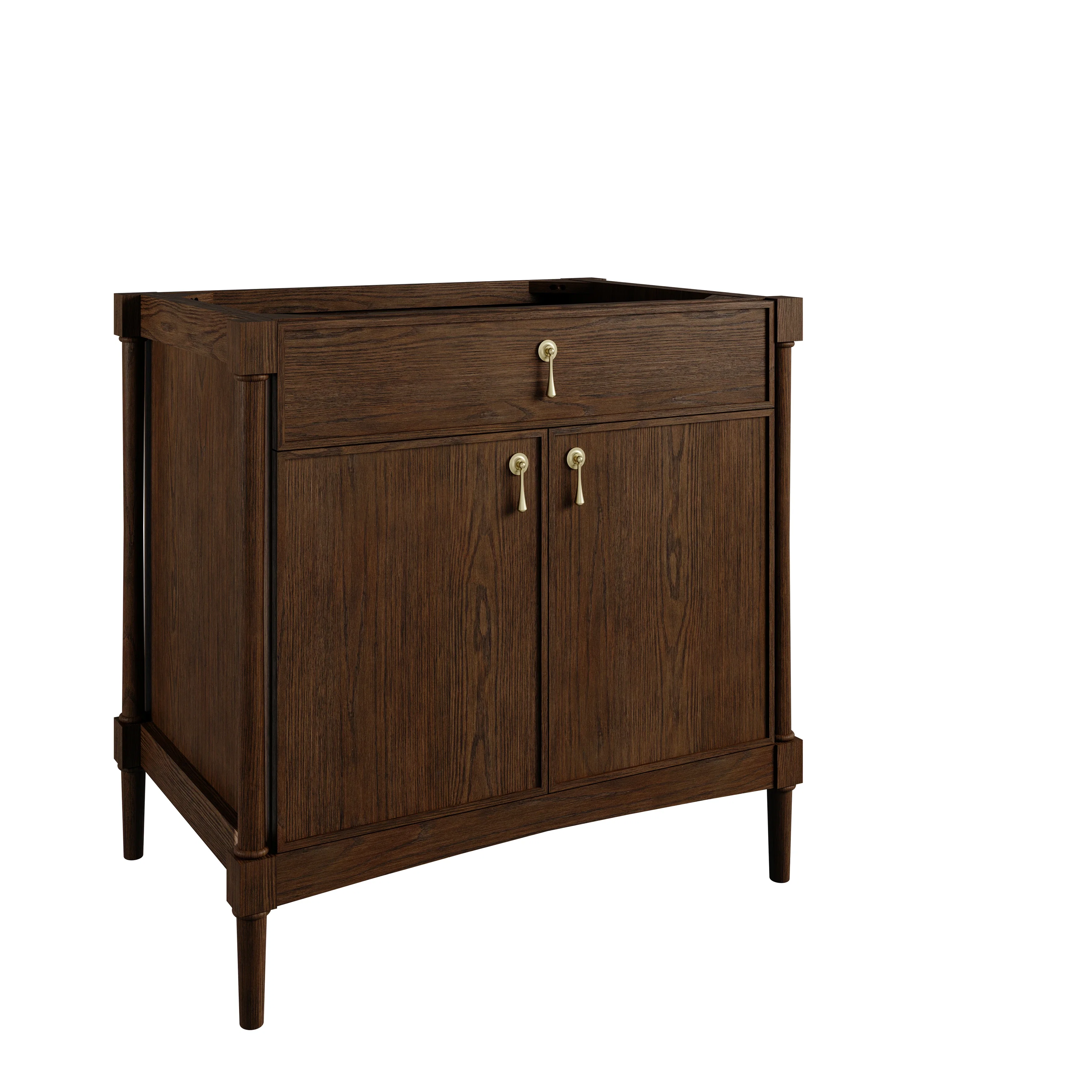 Kinnsden 36" Single Vanity, Sable Oak w/ 3 CM Siberian Silestone Top