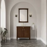Kinnsden 36" Single Vanity, Sable Oak w/ 3 CM Siberian Silestone Top