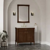 Kinnsden 36" Single Vanity, Sable Oak w/ 3 CM Siberian Silestone Top