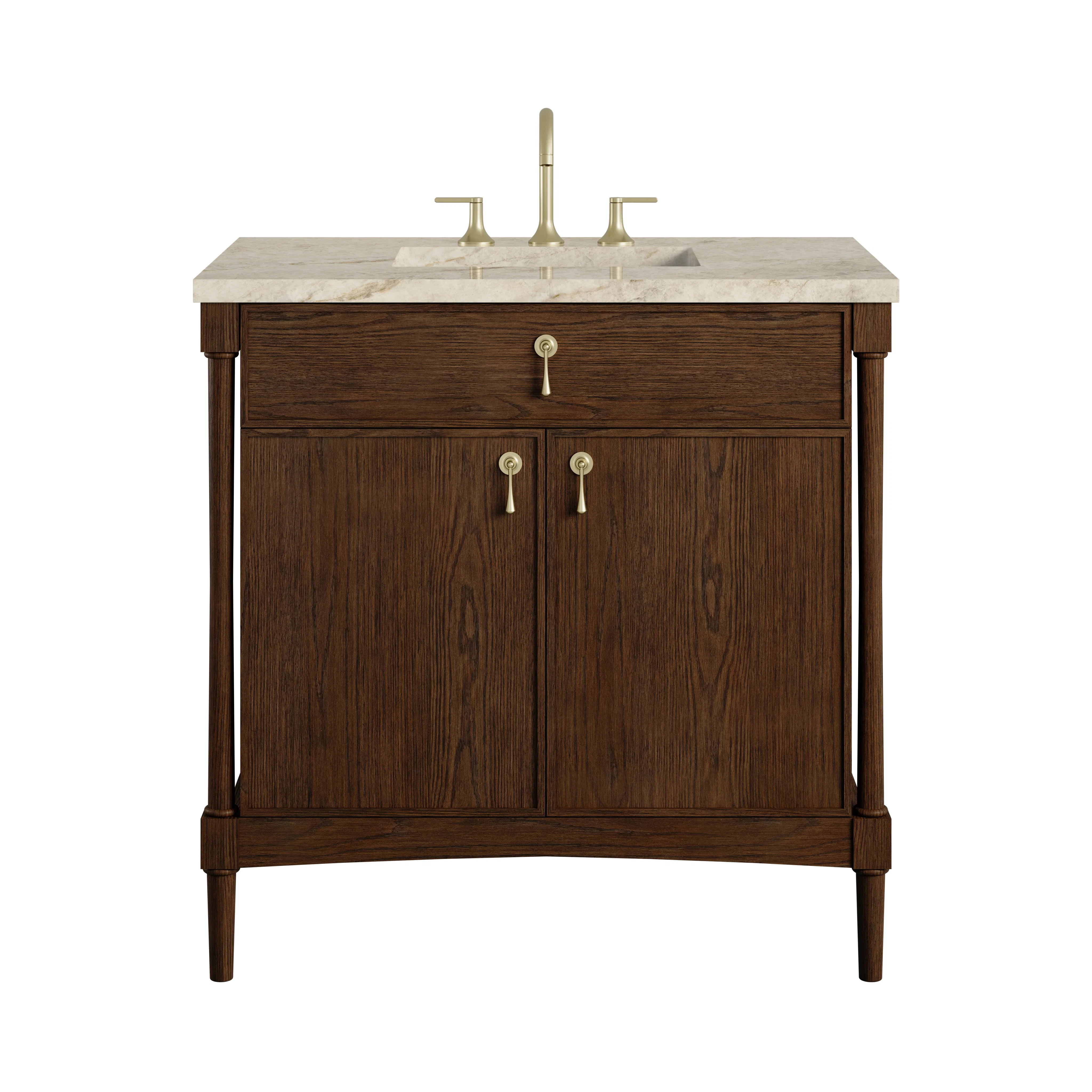 Kinnsden 36" Single Vanity, Sable Oak w/ 3 CM Tajnar Eclos Top