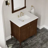 Kinnsden 36" Single Vanity, Sable Oak w/ 3 CM White Zeus Silestone Top