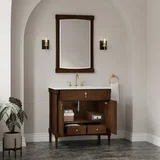 Kinnsden 36" Single Vanity, Sable Oak w/ 3 CM White Zeus Silestone Top