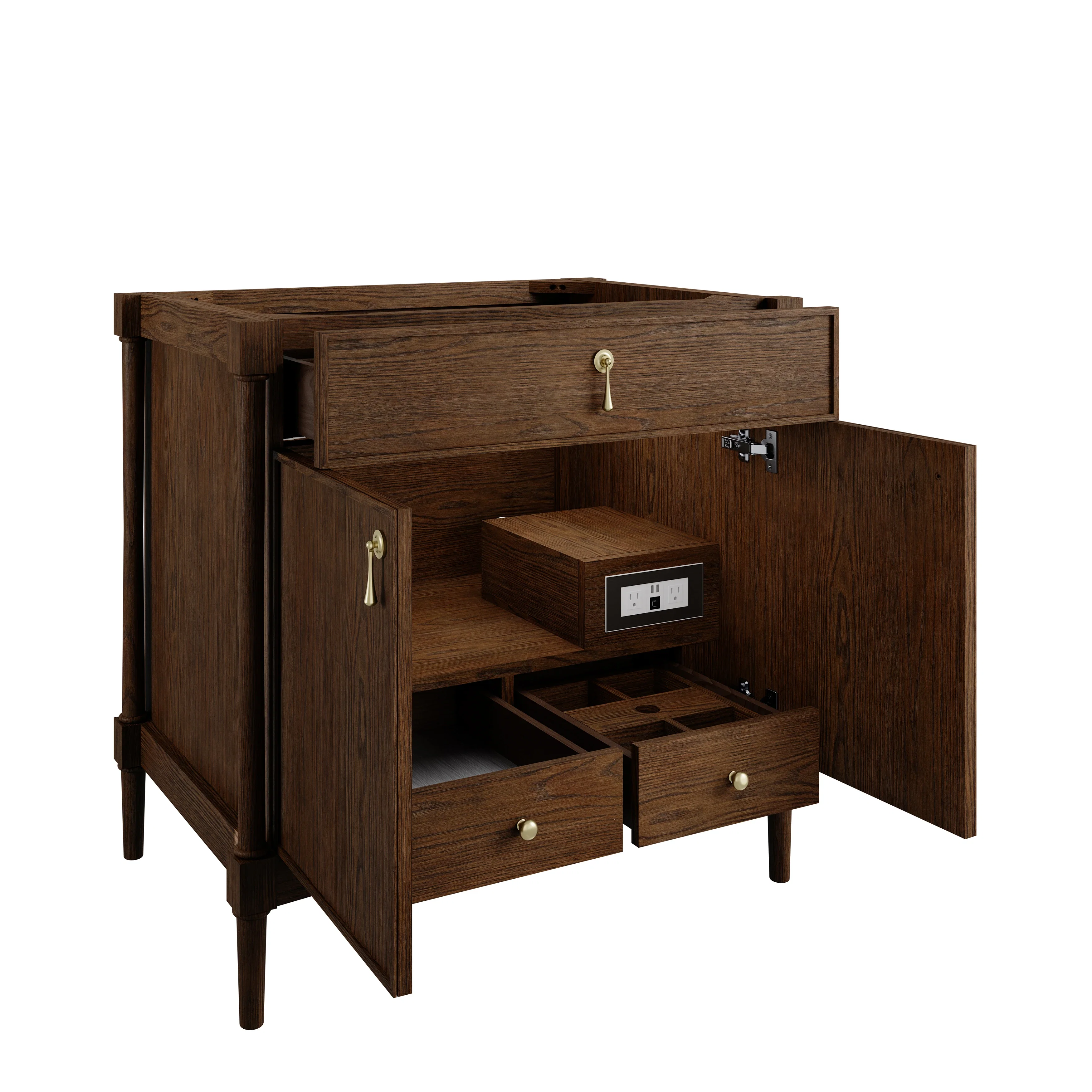Kinnsden 36" Single Vanity Cabinet, Sable Oak