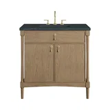 Kinnsden 36" Single Vanity, Weathered Oak w/ 3 CM Charcoal Soapstone Silestone Top