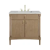 Kinnsden 36" Single Vanity, Weathered Oak w/ 3 CM Ethereal Noctis Silestone Top