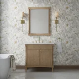 Kinnsden 36" Single Vanity, Weathered Oak w/ 3 CM Ethereal Noctis Silestone Top