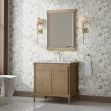 Kinnsden 36" Single Vanity, Weathered Oak w/ 3 CM Ethereal Noctis Silestone Top