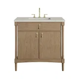 Kinnsden 36" Single Vanity, Weathered Oak w/ 3 CM Siberian Silestone Top
