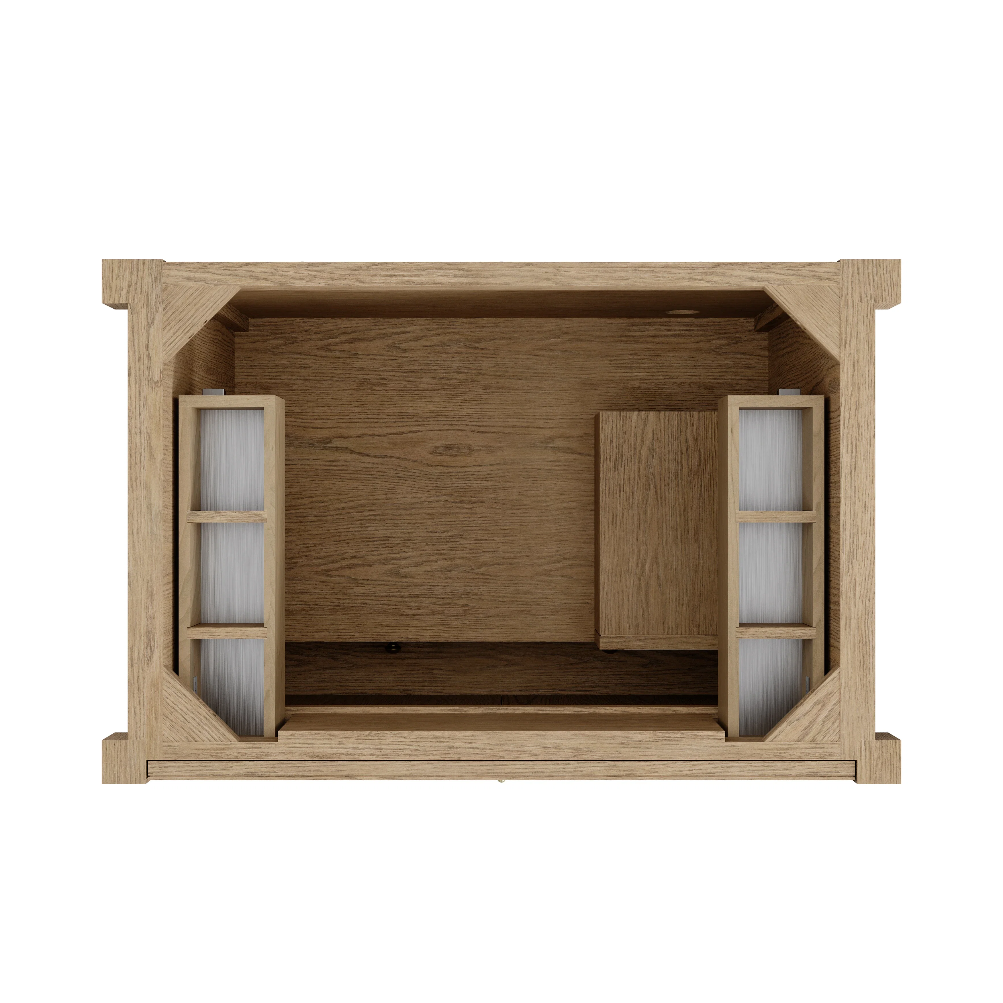 Kinnsden 36" Single Vanity, Weathered Oak w/ 3 CM Siberian Silestone Top