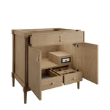 Kinnsden 36" Single Vanity, Weathered Oak w/ 3 CM Siberian Silestone Top