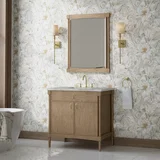 Kinnsden 36" Single Vanity, Weathered Oak w/ 3 CM Victorian Silver Silestone Top
