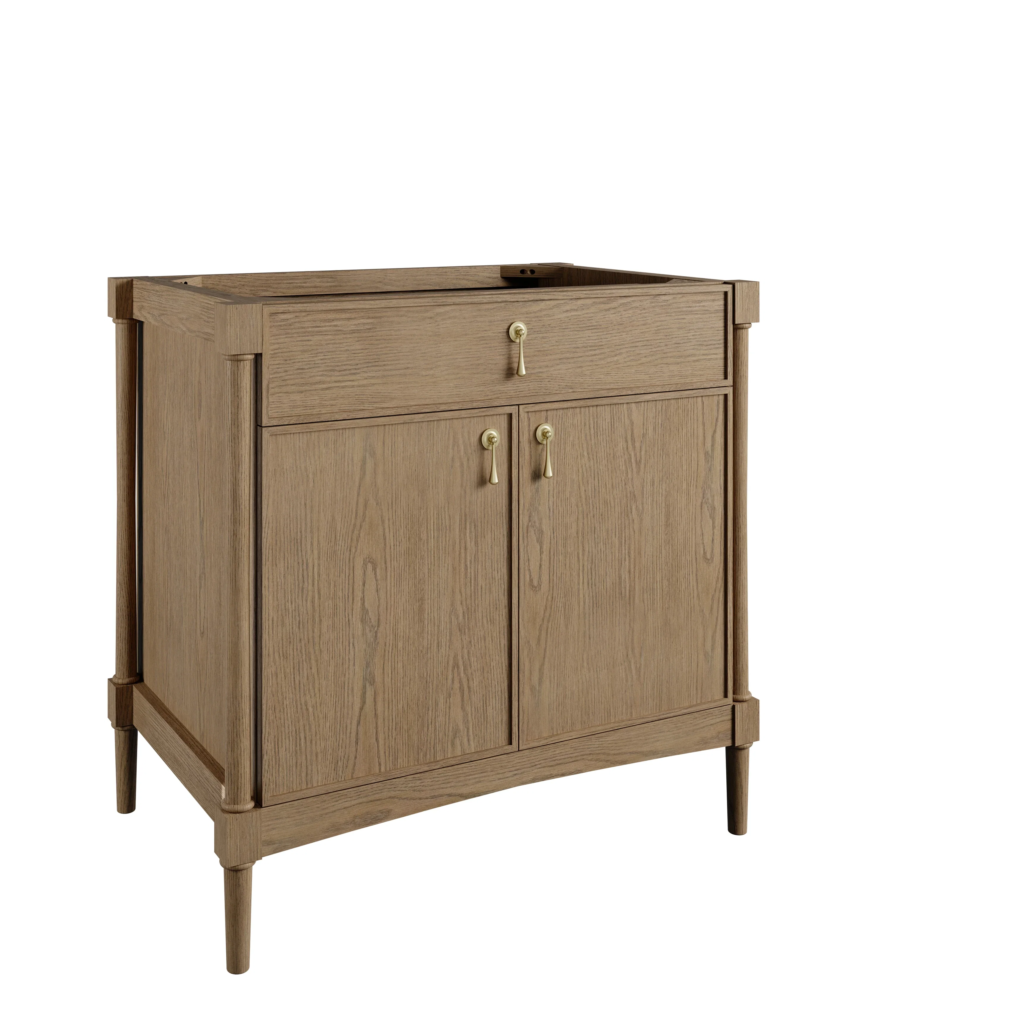 Kinnsden 36" Single Vanity Cabinet, Weathered Oak