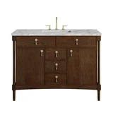 Kinnsden 48" Single Vanity, Sable Oak w/ 3 CM Carrara Marble Top