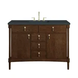 Kinnsden 48" Single Vanity, Sable Oak w/ 3 CM Charcoal Soapstone Silestone Top