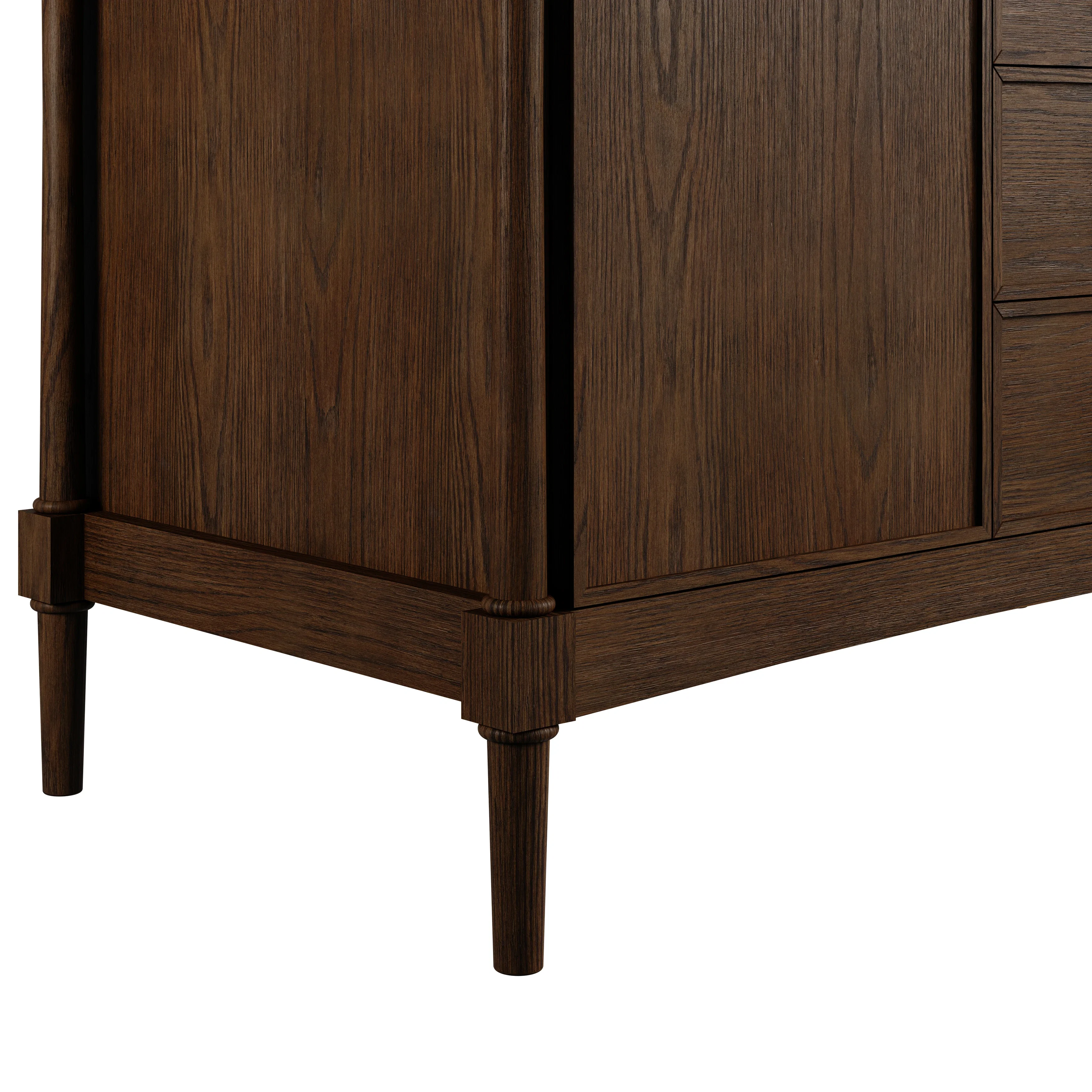 Kinnsden 48" Single Vanity, Sable Oak w/ 3 CM Charcoal Soapstone Silestone Top