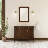 Kinnsden 48" Single Vanity, Sable Oak w/ 3 CM Charcoal Soapstone Silestone Top