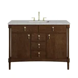 Kinnsden 48" Single Vanity, Sable Oak w/ 3 CM Eternal Jasmine Pearl Silestone Top