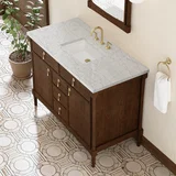 Kinnsden 48" Single Vanity, Sable Oak w/ 3 CM Eternal Jasmine Pearl Silestone Top