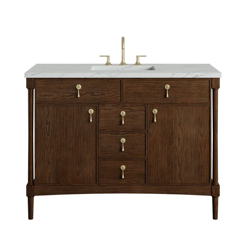 Kinnsden 48" Single Vanity, Sable Oak w/ 3 CM Ethereal Noctis Silestone Top