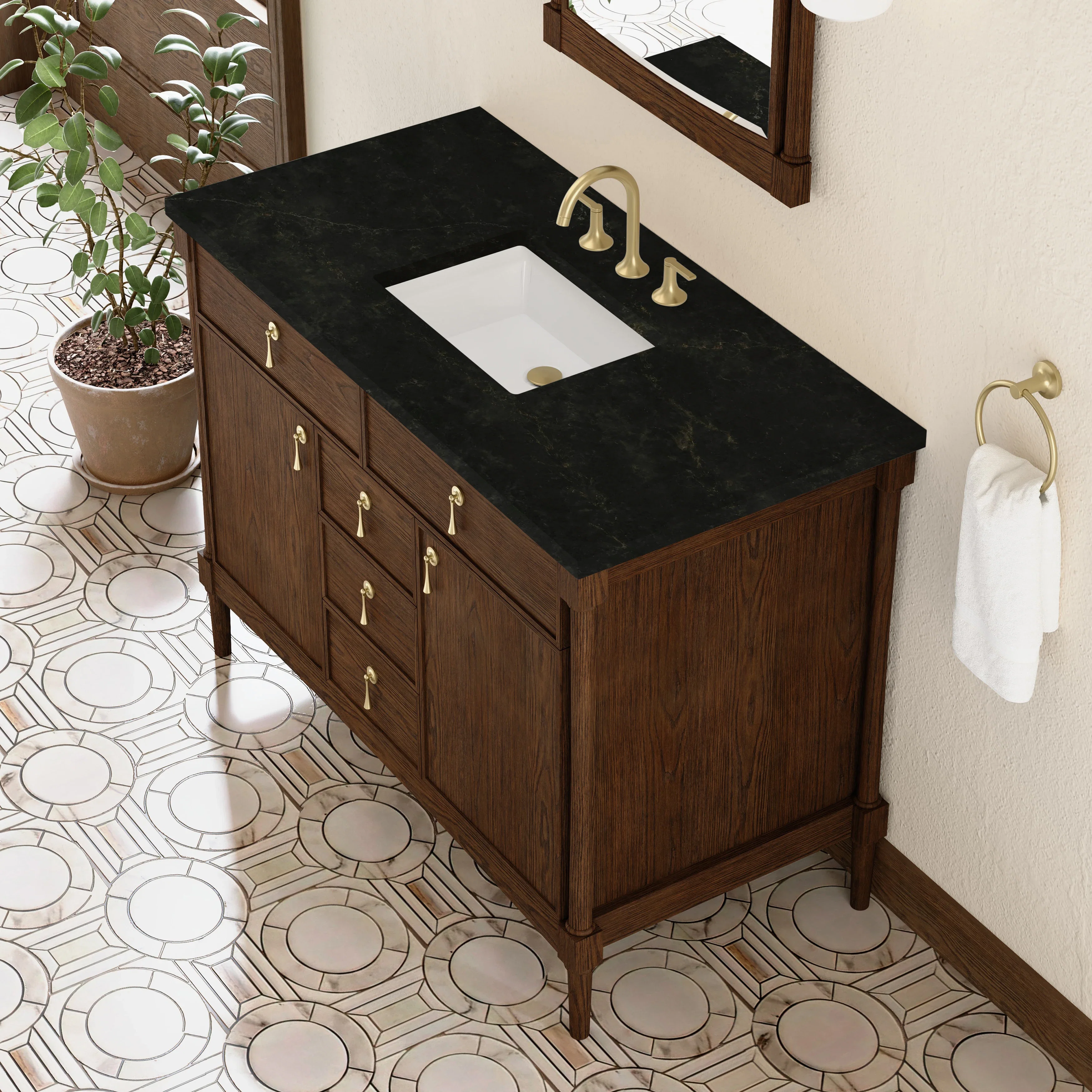Kinnsden 48" Single Vanity, Sable Oak w/ 3 CM Phantome Eclos Top