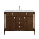 Kinnsden 48" Single Vanity, Sable Oak w/ 3 CM White Zeus Silestone Top