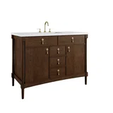 Kinnsden 48" Single Vanity, Sable Oak w/ 3 CM White Zeus Silestone Top