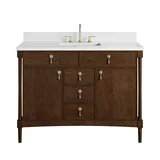 Kinnsden 48" Single Vanity, Sable Oak w/ 3 CM White Zeus Silestone Top