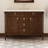 Kinnsden 48" Single Vanity, Sable Oak w/ 3 CM White Zeus Silestone Top