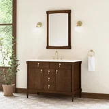 Kinnsden 48" Single Vanity, Sable Oak w/ 3 CM White Zeus Silestone Top
