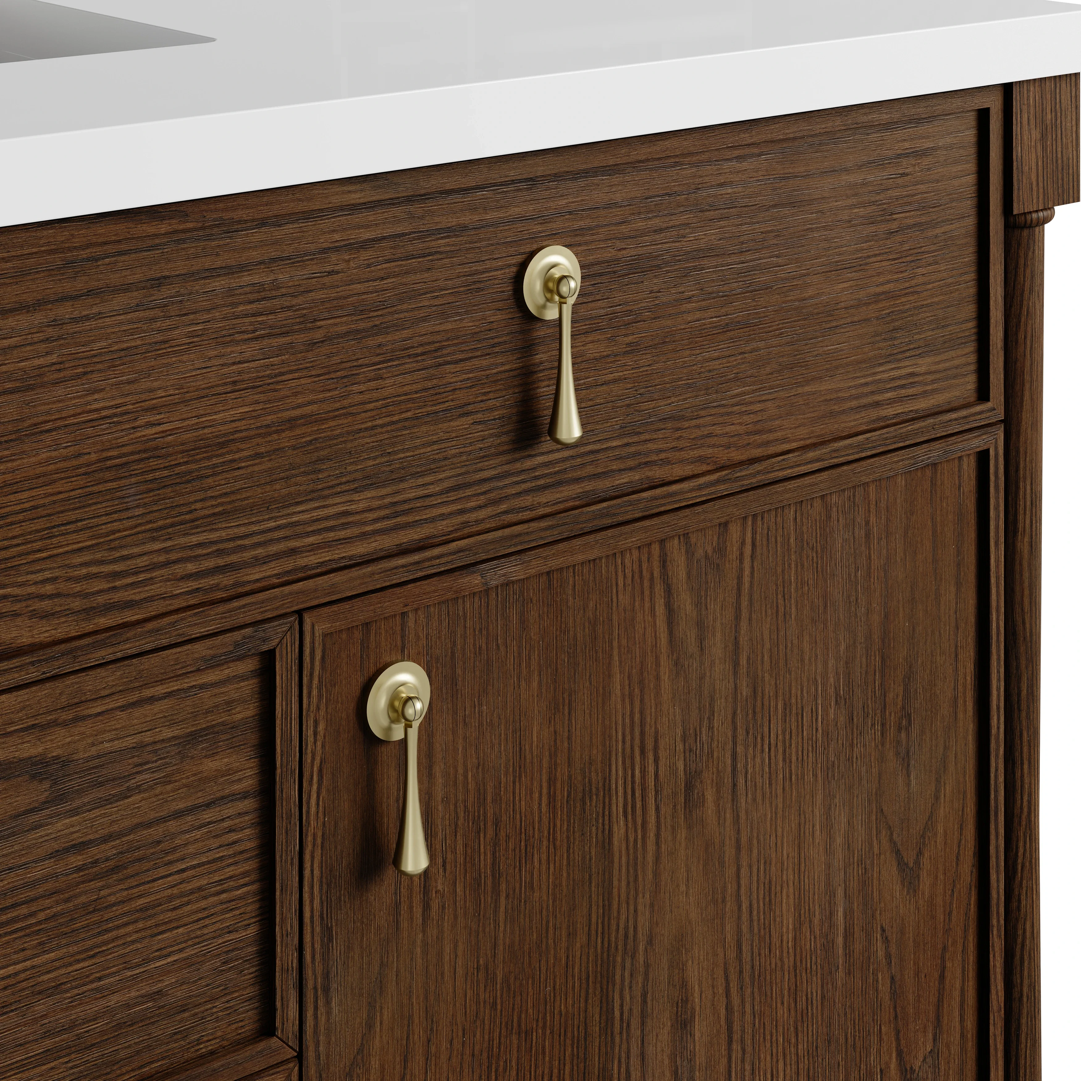 Kinnsden 48" Single Vanity, Sable Oak w/ 3 CM Parisien Bleu Silestone Top w/FreePower Wireless Charger