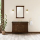 Kinnsden 48" Single Vanity, Sable Oak w/ 3 CM Parisien Bleu Silestone Top w/FreePower Wireless Charger