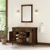 Kinnsden 48" Single Vanity, Sable Oak w/ 3 CM Parisien Bleu Silestone Top w/FreePower Wireless Charger