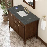 Kinnsden 48" Single Vanity, Sable Oak w/ 3 CM Parisien Bleu Silestone Top w/FreePower Wireless Charger