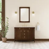 Kinnsden 48" Single Vanity, Sable Oak w/ 3 CM Siberian Silestone Top w/FreePower Wireless Charger