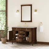 Kinnsden 48" Single Vanity, Sable Oak w/ 3 CM Siberian Silestone Top w/FreePower Wireless Charger